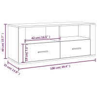 vidaXL TV-Schrank R&auml;uchereiche 100x35x40 cm Holzwerkstoff