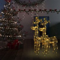 vidaXL Rentiere Weihnachtsdekoration 2 Stk. 60x16x100 cm...