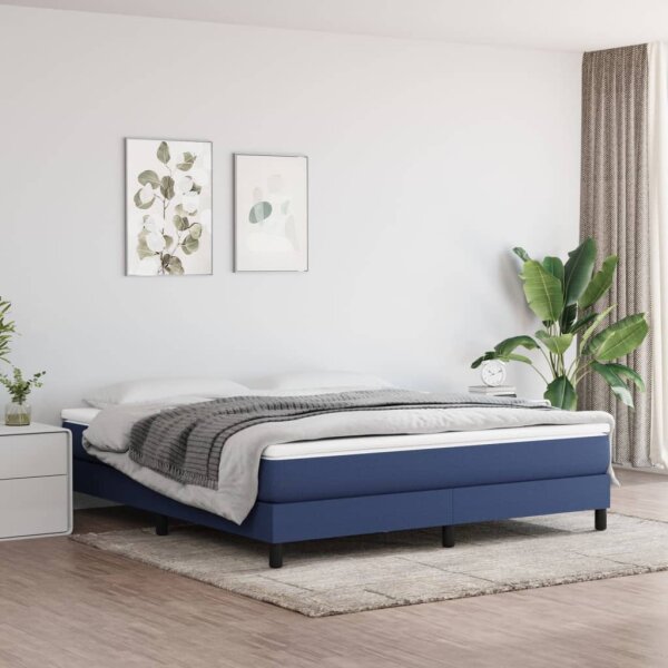 WOWONA Boxspringbett Blau 180x200 cm Stoff