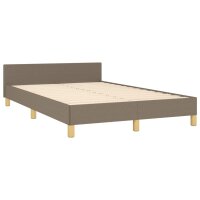 vidaXL Bettgestell mit Kopfteil Taupe 120x200 cm Stoff