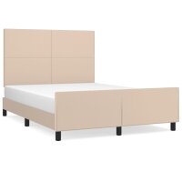 vidaXL Bettgestell mit Kopfteil Cappuccino-Braun 140x190 cm Kunstleder