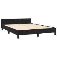 vidaXL Bettgestell mit Kopfteil Schwarz 140x190 cm Samt