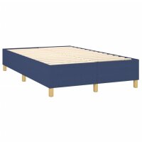 vidaXL Boxspringbett Blau 120x200 cm Stoff