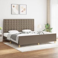 vidaXL Bettgestell mit Kopfteil Taupe 200x200 cm Stoff