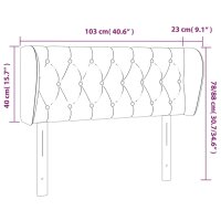 vidaXL Kopfteil mit Ohren Dunkelbraun 103x23x78/88 cm Stoff