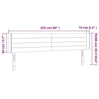 vidaXL Kopfteil mit Ohren Dunkelgrau 203x16x78/88 cm Samt