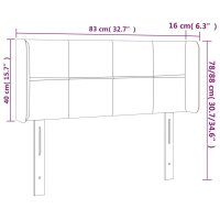 vidaXL Kopfteil mit Ohren Hellgrau 83x16x78/88 cm Samt