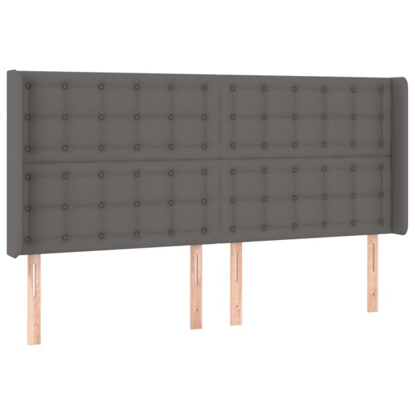 vidaXL Kopfteil mit Ohren Grau 163x16x118/128 cm Kunstleder