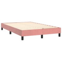 vidaXL Boxspringbett mit Matratze Rosa 120x200 cm Samt