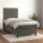 vidaXL Boxspringbett mit Matratze Dunkelgrau 100x200 cm Samt