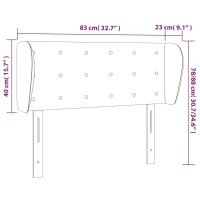 vidaXL Kopfteil mit Ohren Creme 83x23x78/88 cm Kunstleder