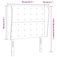 vidaXL Kopfteil mit Ohren Grau 83x23x118/128 cm Kunstleder