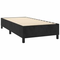 WOWONA Boxspringbett mit Matratze Schwarz 90x200 cm Samt