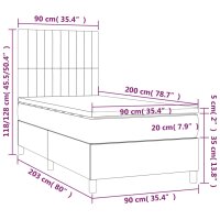 WOWONA Boxspringbett mit Matratze Schwarz 90x200 cm Samt