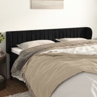 vidaXL Kopfteil mit Ohren Schwarz 183x23x78/88 cm Samt