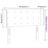 vidaXL Kopfteil mit Ohren Grau 83x16x78/88 cm Kunstleder