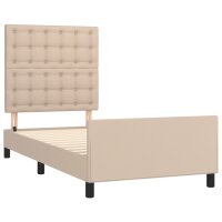 vidaXL Bettgestell mit Kopfteil Cappuccino-Braun 80x200 cm Kunstleder