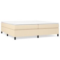 vidaXL Boxspringbett Creme 200x200 cm Stoff