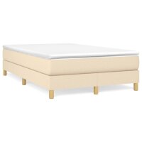 vidaXL Boxspringbett Creme 120x200 cm Stoff