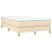 vidaXL Boxspringbett Creme 120x200 cm Stoff