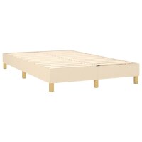 vidaXL Boxspringbett Creme 120x200 cm Stoff