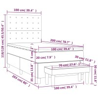 vidaXL Boxspringbett mit Matratze Dunkelbraun 100x200 cm Stoff