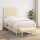 WOWONA Boxspringbett mit Matratze Creme 90x200 cm Stoff