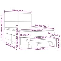 vidaXL Boxspringbett mit Matratze Blau 140x190 cm Stoff