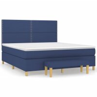 vidaXL Boxspringbett mit Matratze Blau 180x200 cm Stoff