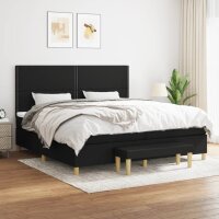 vidaXL Boxspringbett mit Matratze Schwarz 200x200 cm Stoff