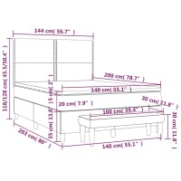 vidaXL Boxspringbett mit Matratze Creme 140x200 cm Stoff