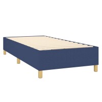 WOWONA Boxspringbett mit Matratze Blau 100x200 cm Stoff