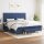 vidaXL Boxspringbett mit Matratze Blau 200x200 cm Stoff