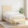 WOWONA Boxspringbett mit Matratze Creme 80x200 cm Stoff