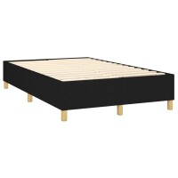 WOWONA Boxspringbett mit Matratze Schwarz 120x200 cm Stoff