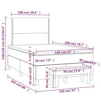 WOWONA Boxspringbett mit Matratze Schwarz 120x200 cm Stoff