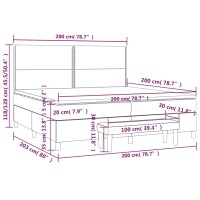 vidaXL Boxspringbett mit Matratze Blau 200x200 cm Stoff