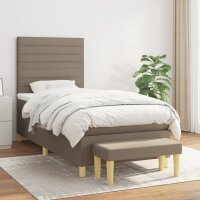 vidaXL Boxspringbett mit Matratze Taupe 80x200 cm Stoff