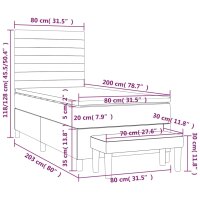 vidaXL Boxspringbett mit Matratze Taupe 80x200 cm Stoff