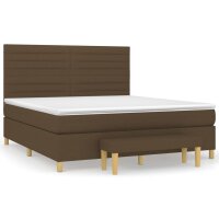 vidaXL Boxspringbett mit Matratze Dunkelbraun 160x200 cm Stoff