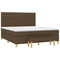 vidaXL Boxspringbett mit Matratze Dunkelbraun 160x200 cm Stoff