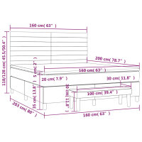 vidaXL Boxspringbett mit Matratze Dunkelbraun 160x200 cm Stoff