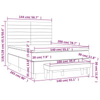 vidaXL Boxspringbett mit Matratze Taupe 140x200 cm Stoff