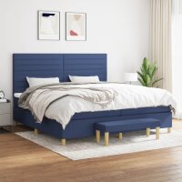 vidaXL Boxspringbett mit Matratze Blau 200x200 cm Stoff