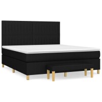 vidaXL Boxspringbett mit Matratze Schwarz 180x200 cm Stoff