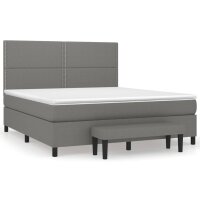 vidaXL Boxspringbett mit Matratze Dunkelgrau 160x200 cm Stoff