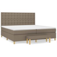 vidaXL Boxspringbett mit Matratze Taupe 200x200 cm Stoff