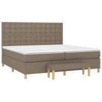 vidaXL Boxspringbett mit Matratze Taupe 200x200 cm Stoff