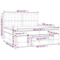 vidaXL Boxspringbett mit Matratze Taupe 200x200 cm Stoff