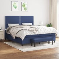 vidaXL Boxspringbett mit Matratze Blau 160x200 cm Stoff